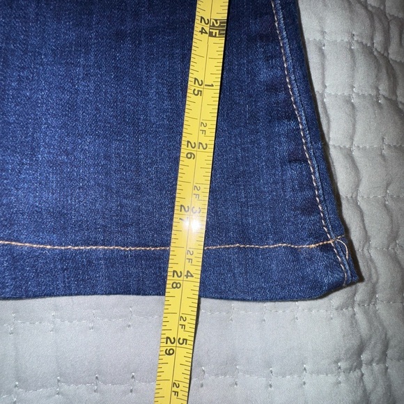 Risen high rise Flared Distressed Jeans. VGUC. Size 32 Junior 15 - Picture 5 of 11